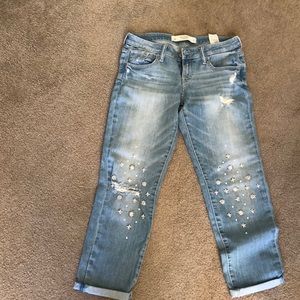 Abercrombie boyfriend style jeans embellishments